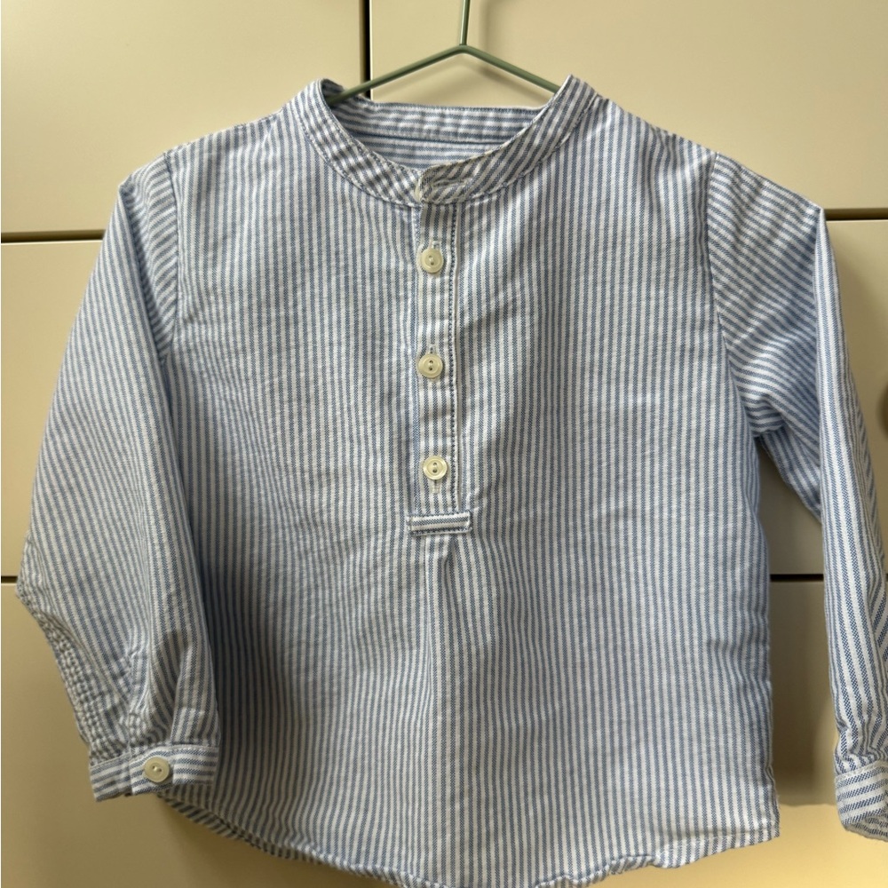 Petit Sézane Sacha Oxford Shirt 24M | Blue Stripe